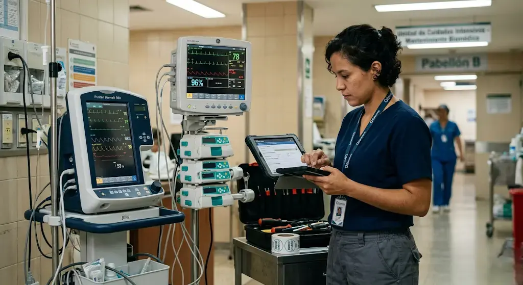 Sistema de fichas tecnicas para verificación de equipos biomédicos con registro en tablet en entorno hospitalario
