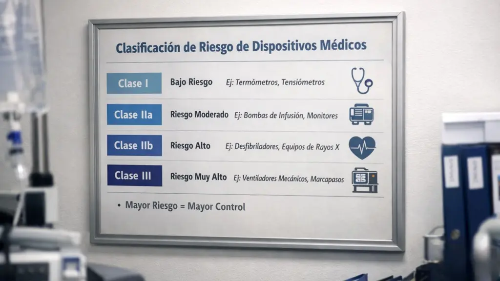 Requisitos legales hoja de vida equipos médicos Colombia: clasificación de riesgo de dispositivos médicos para control documental y trazabilidad