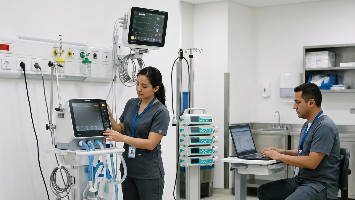 Registro de estado y trazabilidad de ventilador en tablet con software QS CMMS